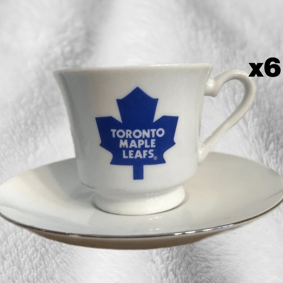 COPY - Toronto Maple Leafs Logo 6 Espresso cups with 6 saucers - Picture 1 of 5